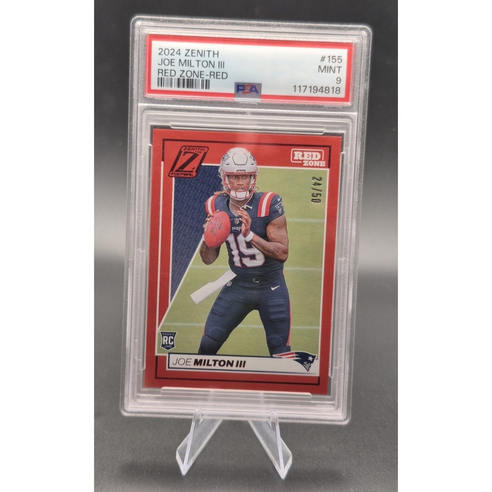 2024 Zenith Joe Milton #155 Red Zone Red /50 (RC) PSA 9 Mint Dallas‎ Cowboys